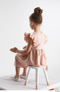  Doroteya  1 casual dressed pink dress sitting white ballerina flats whole body 0010.jpg